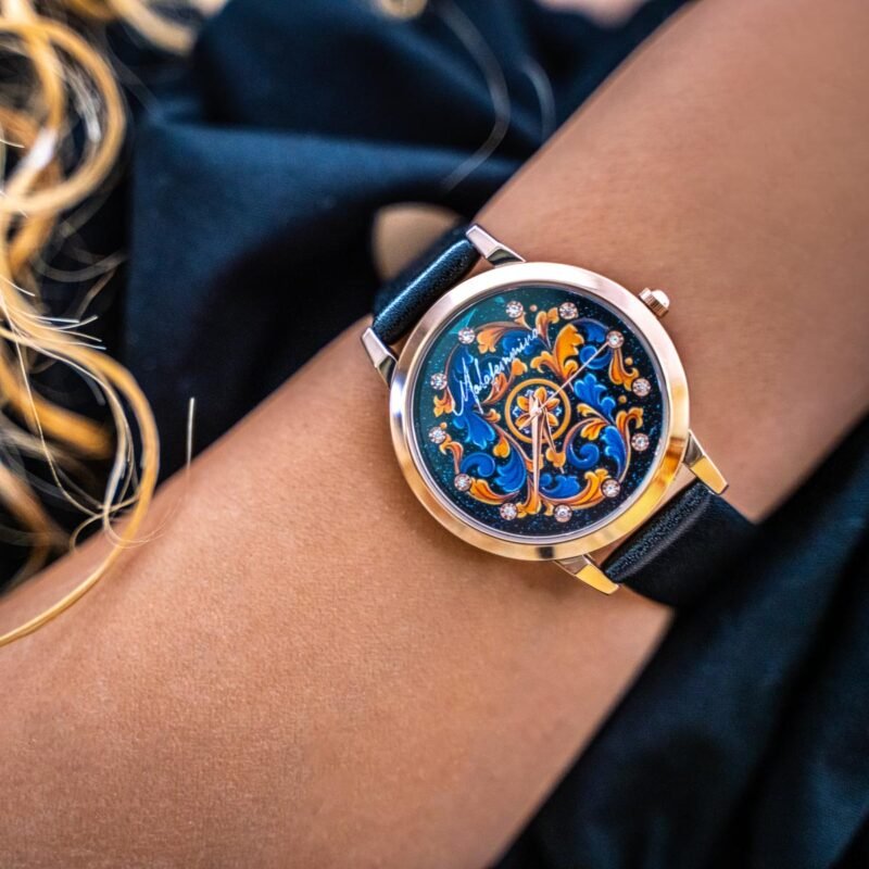 Orologio maiolica Ginestre di cielo Malafemmina