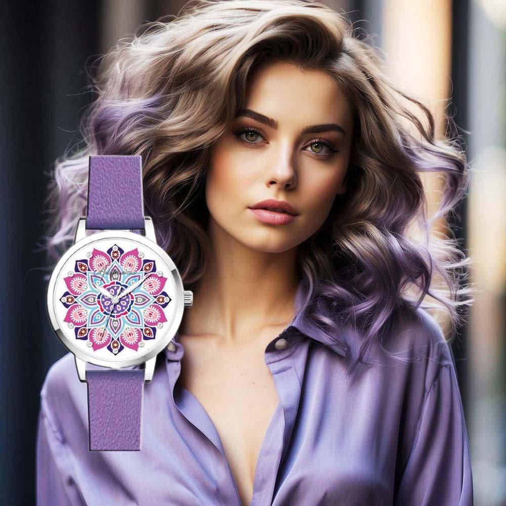 Orologio malafemmina con mandala colore glicine